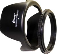 72mm Full Frame Camera Lens Hood Nylon Derivatives Material Universal Accessory Reversible Screw-In Design for Glare Flare