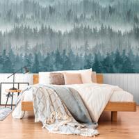 Germany Made Modern Floral Photo Wallpaper Murals Non Woven Vinyl White Blue Grey Living Room Gym Sound-Absorbing Wall Panels