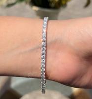 4.11 Carat Round Diamond Tennis Bracelet Lab Grown HPHT E Color VS1 Clarity 18K Solid Gold High-grade Women's Luxury Bracelet