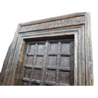 Antique Carved Wooden Door Swing Wax Exterior Special Doors Wood and Metal Finished Antique Doors in Teak Wood