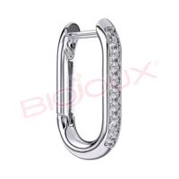 Biojoux Brand BJT263 - Alexia 16mm Woman Earring Fashionable Stainless Steel Zirconia Hoop Earrings
