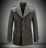 High Quality Wool Blends Men's Coats Fall Winter Solid Color Double Collar Casual Overcoat Long Cold Resistant Trench for India