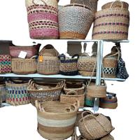 All-Natural Seagrass Basket Real Touch Flower Theme Leaf Type Handicrafts for Living Room Bathroom Decor Made Bangladesh for