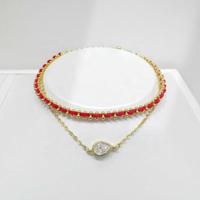 factory price plata 925 silver summer lucky fashion string bracelet zircon gold plated friendship red rope bracelets for girls