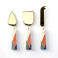 Latest Trending Design High-Quality Beautiful Marble Handles & Stainless Steel Blades Cheese Cutting Knife Sets
